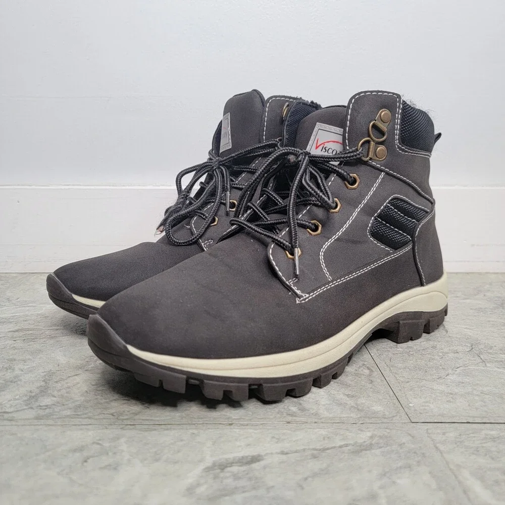 Viscozzy Unisex Gray/Black Lightweight Winter Ankle Boots